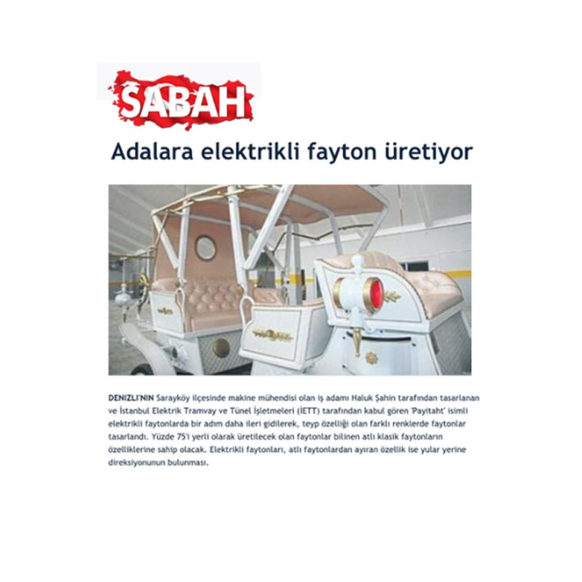 Adalar için elektrikli fayton üretti!