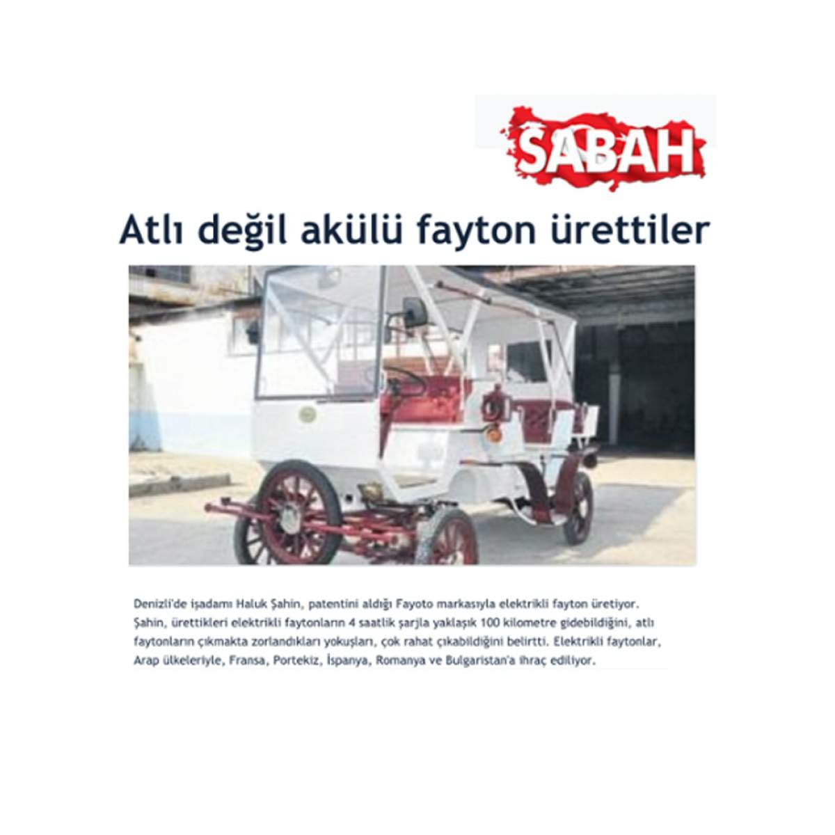 Atlı değil akülü fayton ürettiler 