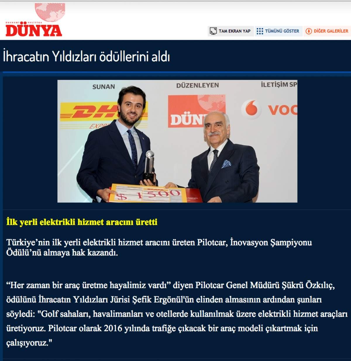 İhracatın Yıldızları 2014 Ödül Töreni