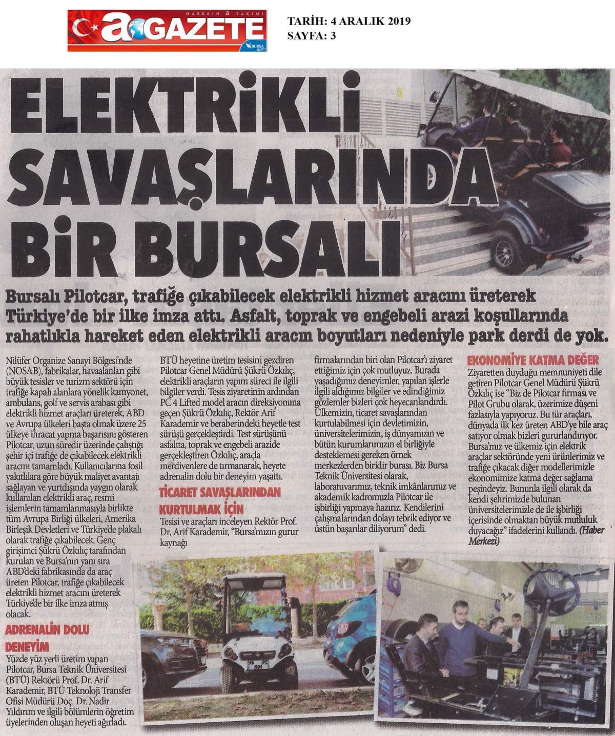 Pilotcar ve Bursa Teknik Üniversitesi İşbirliği