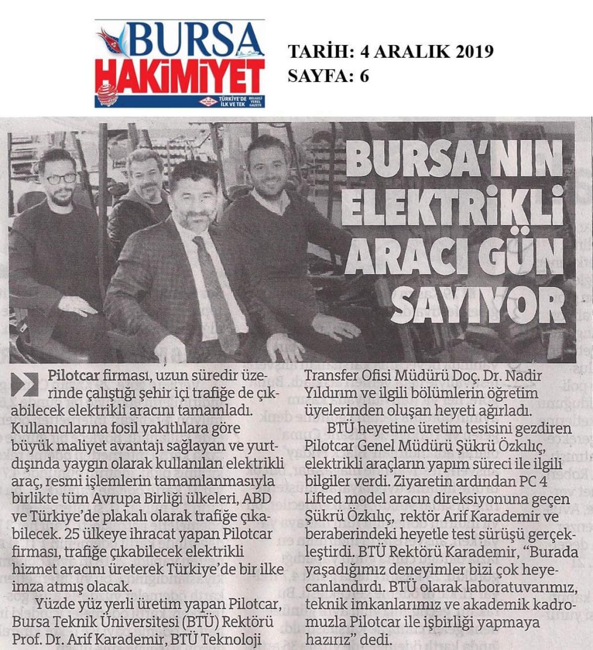 Pilotcar ve Bursa Teknik Üniversitesi İşbirliği