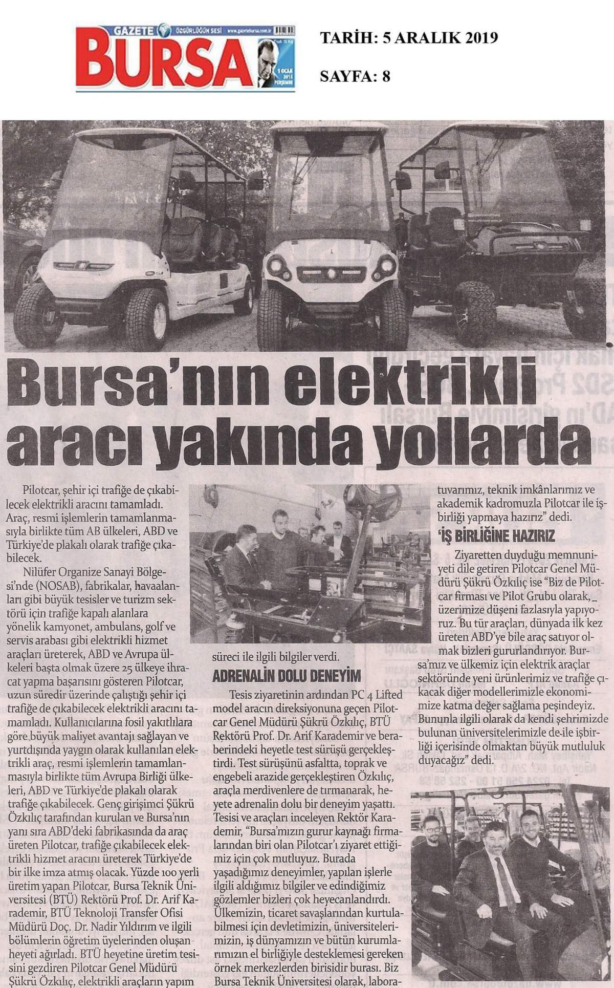 Pilotcar ve Bursa Teknik Üniversitesi İşbirliği