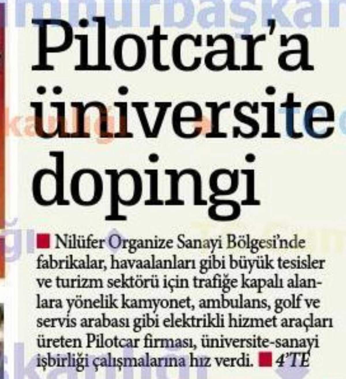 Pilotcar ve Uludağ Üniversitesi